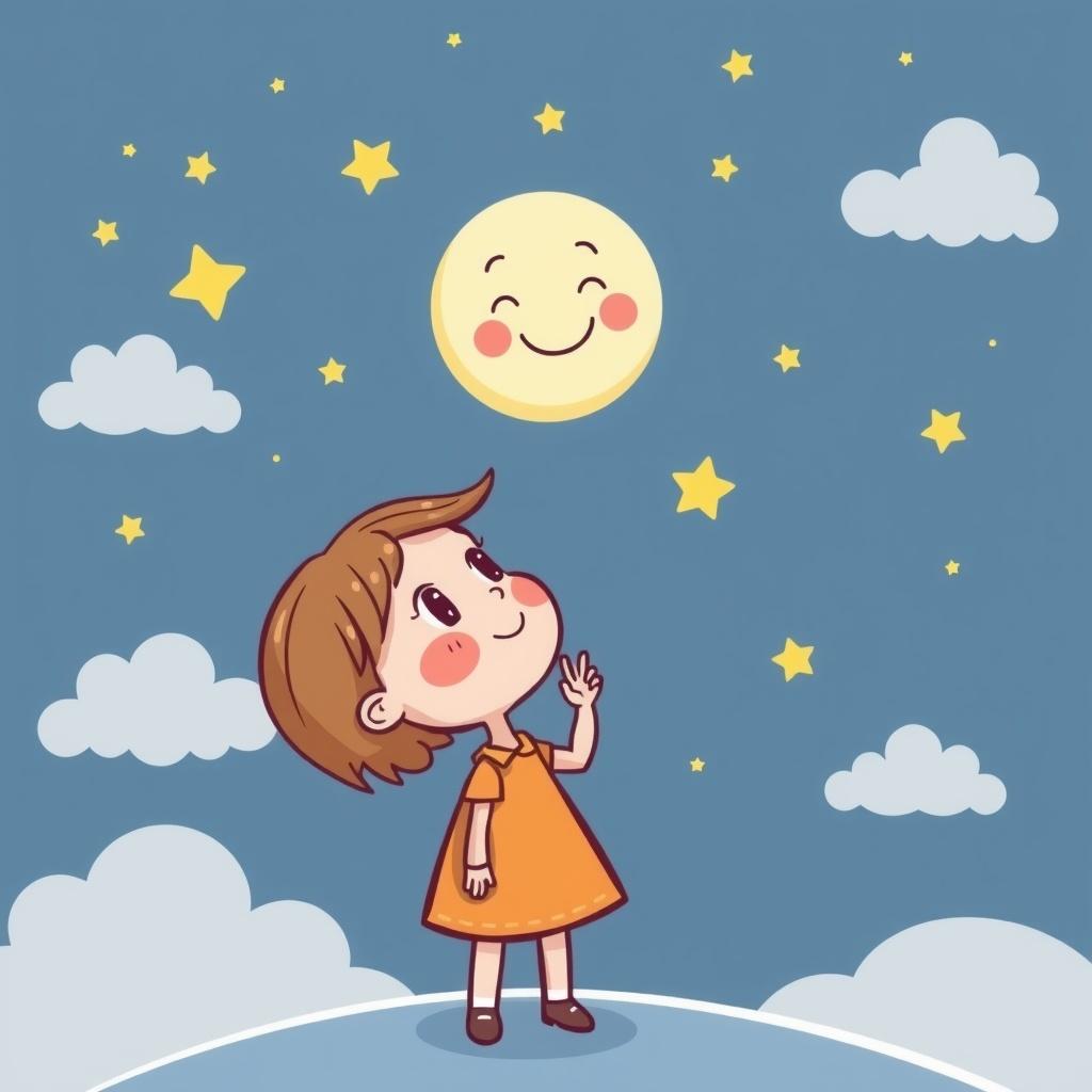 The Little Girl and the Moon