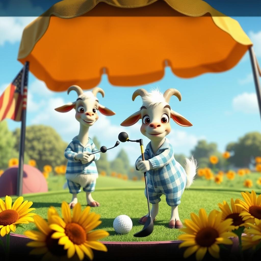 Golfer's Delight with Goats