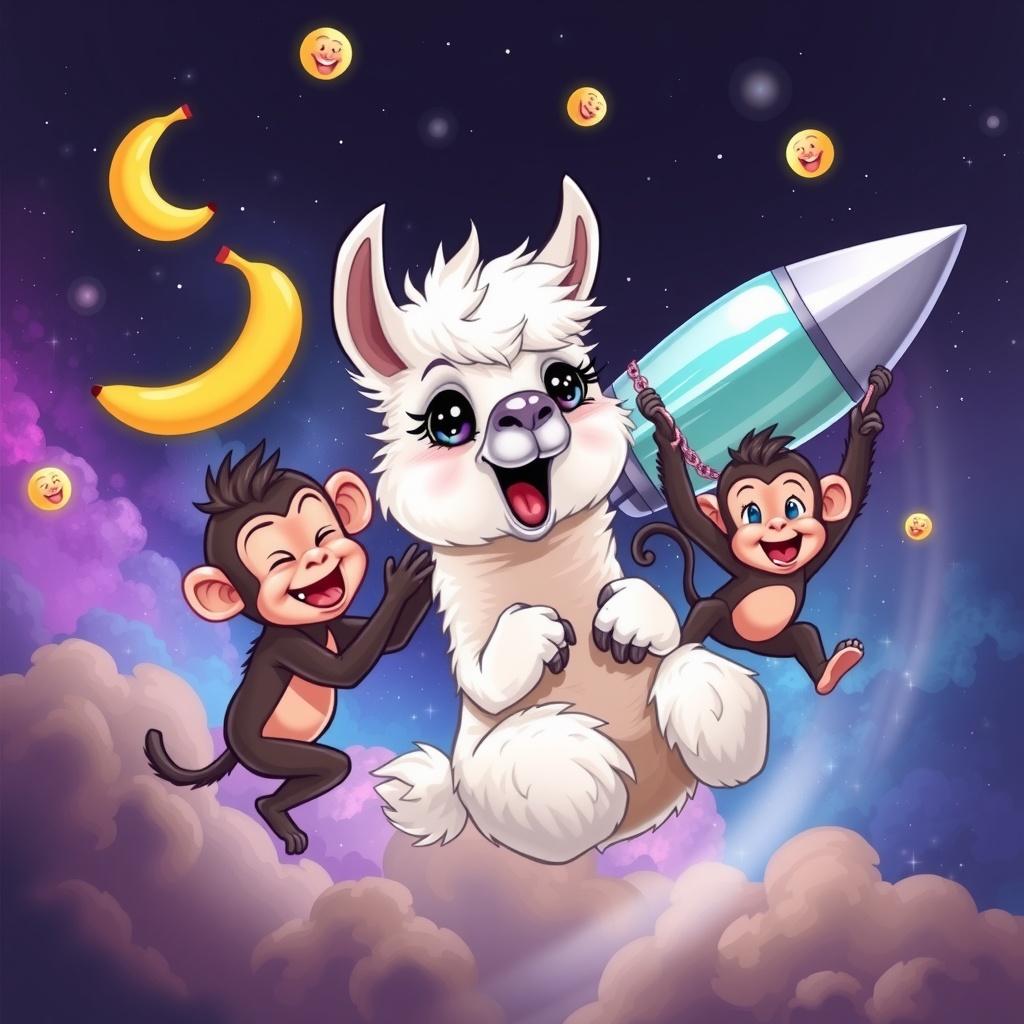 Baby Llama and the Space Monkey