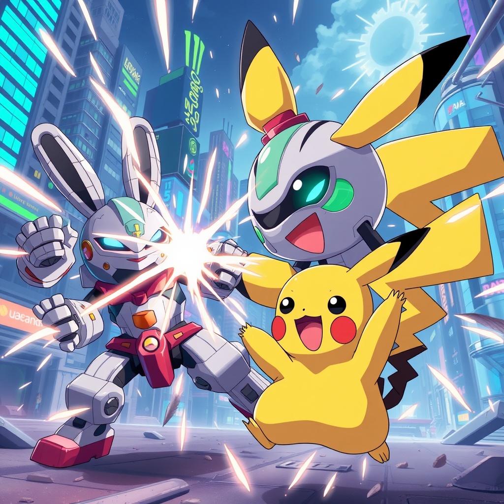 Pikachu vs the Robot Rabbids