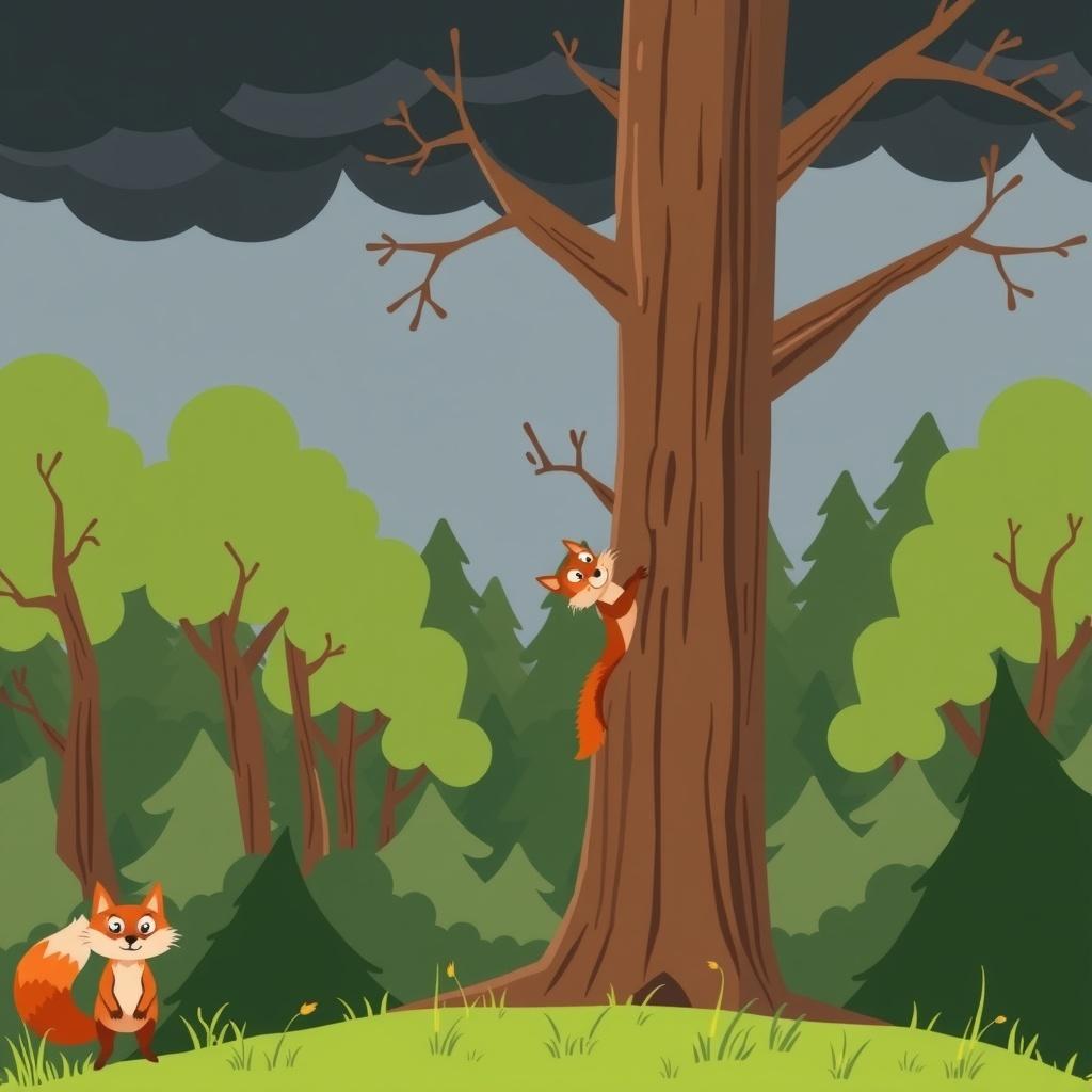 The Brave Little Squirrel and the Mighty Oak