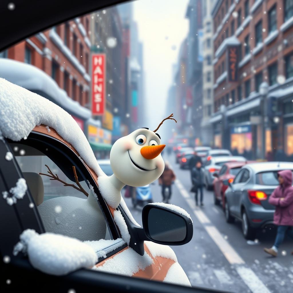 The Snowman in Traffic