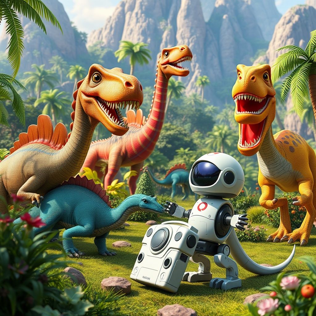 The Enchanted World of Robots and Dinosaurs