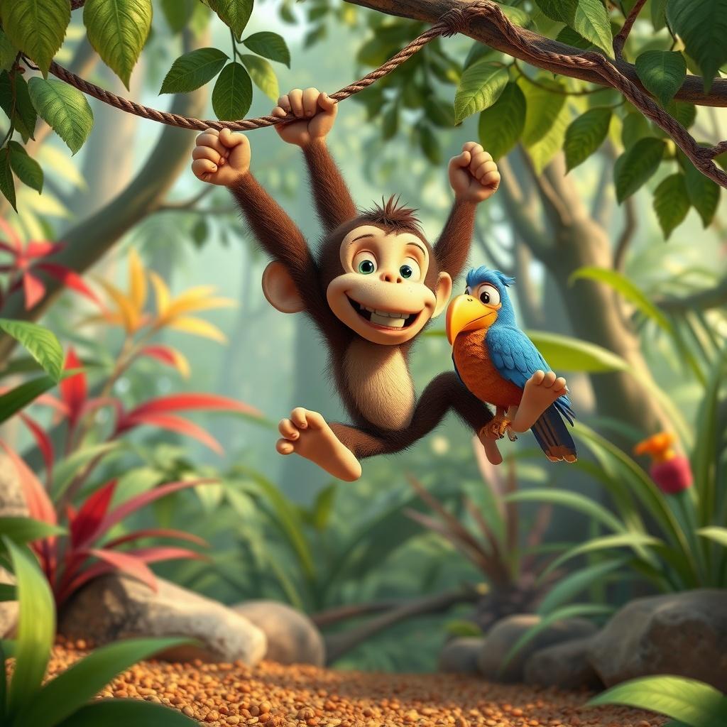 The Mischievous Monkey and the Wise Bird