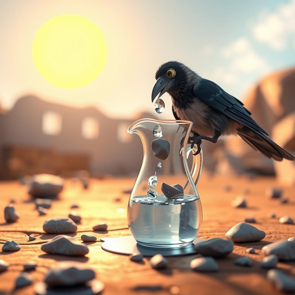 The Thirsty Crow's Cleverness