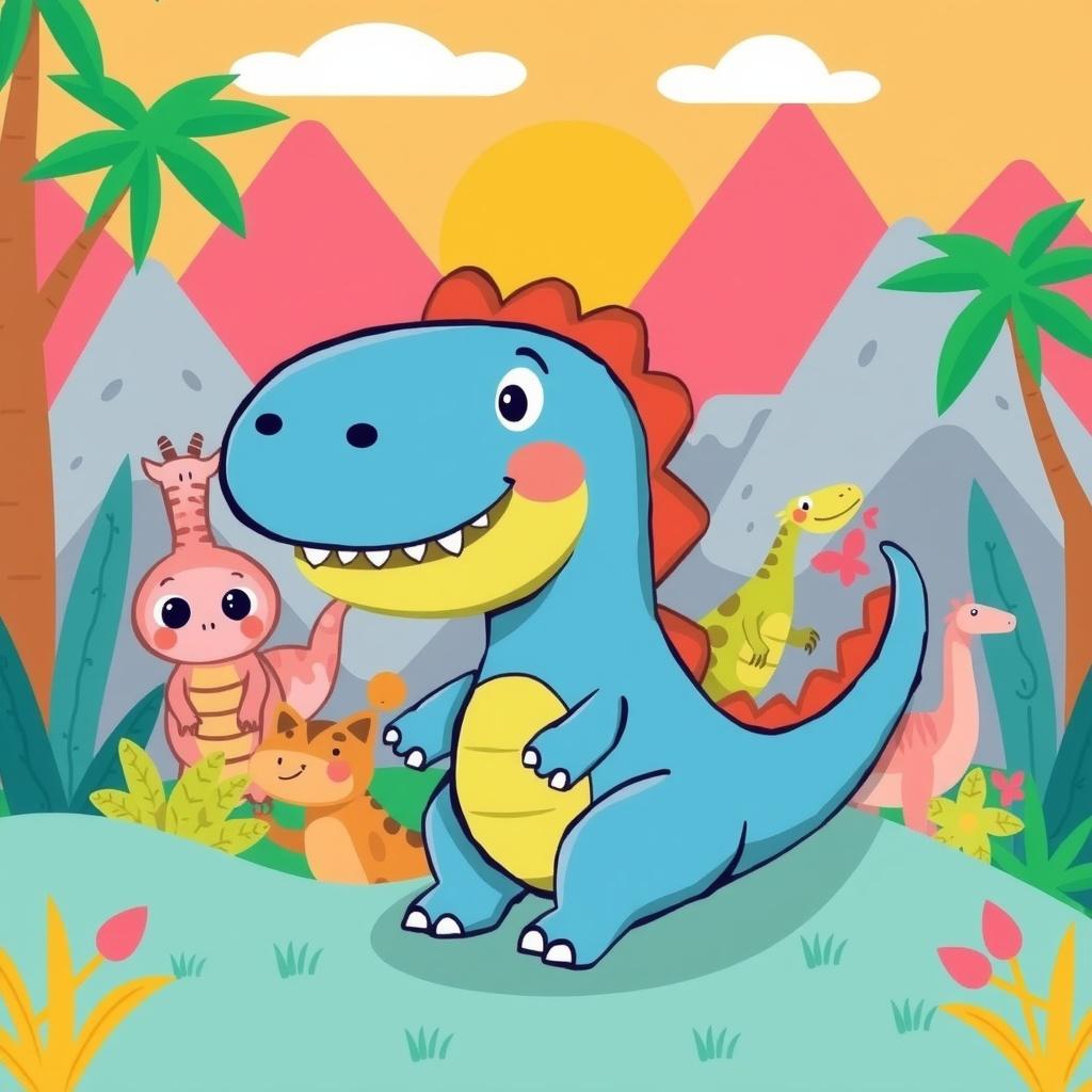 The Blue Dinosaur's Journey to Friendship