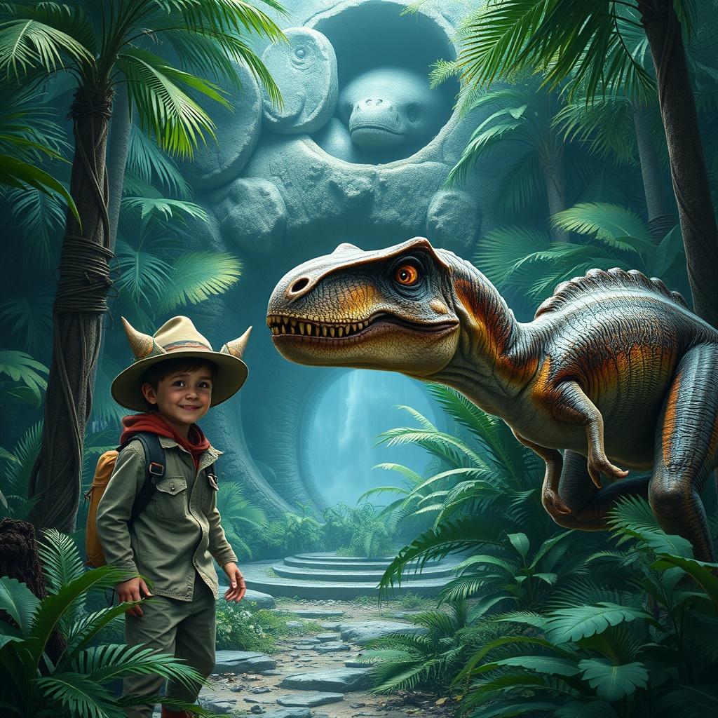 Korbin and the Velociraptor