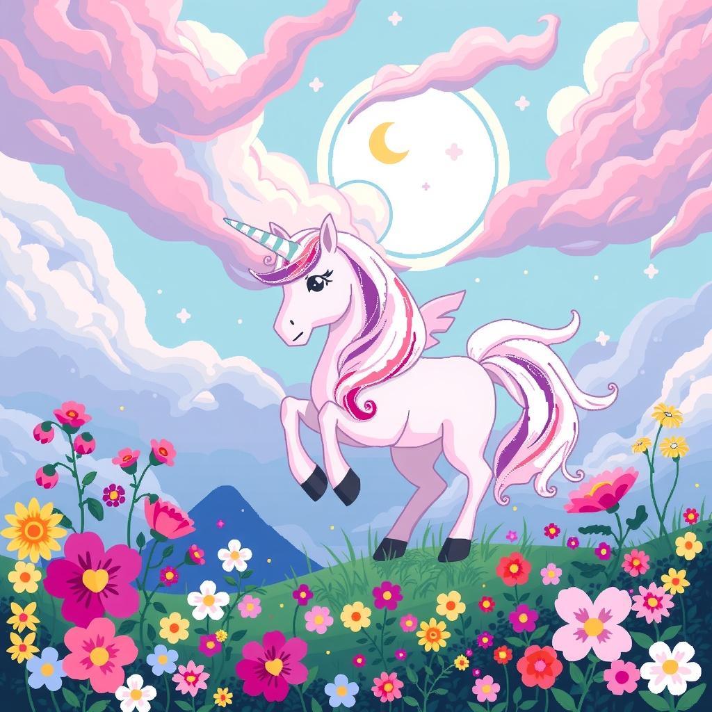 The Dreamy Unicorn and the Whispering Winds