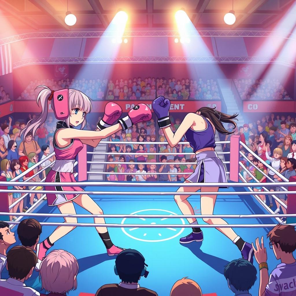 The Boxing Duel of Pink Fury and Purple Thunder