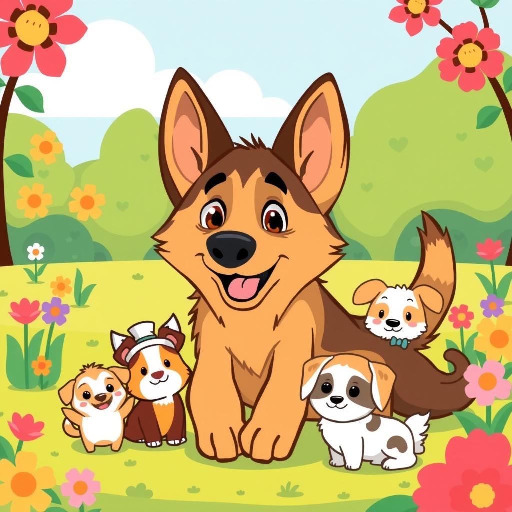 The German Shepherd and His Fur Friends