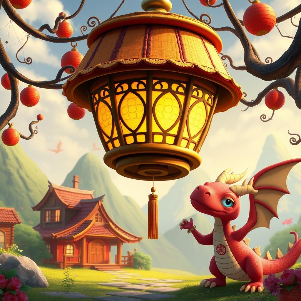 The Enchanted Lantern and the Playful Dragon