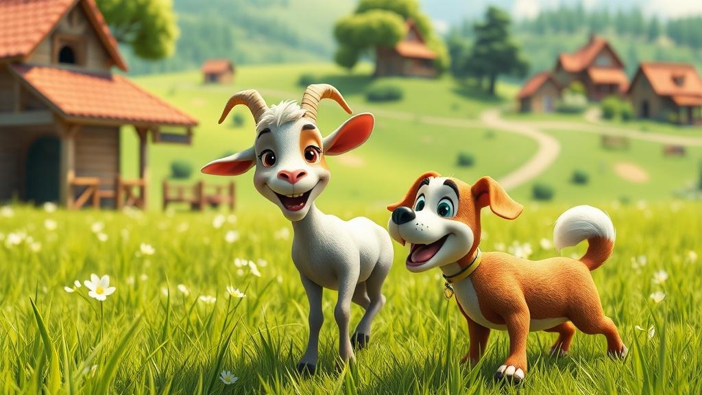 The Mischievous Goat and the Clever Dog