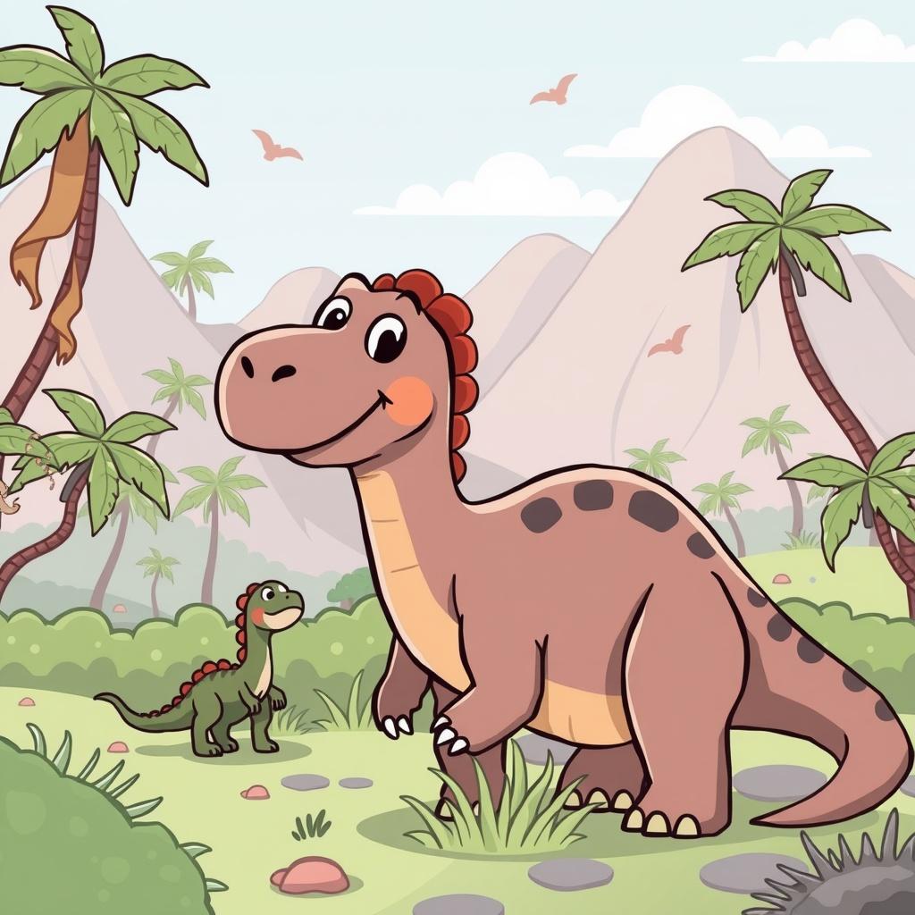 Monty the Mighty Brontosaurus Finds a Friend