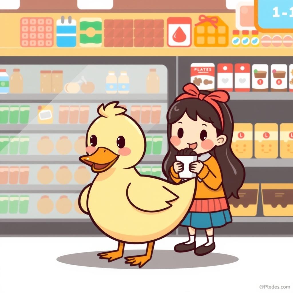Cute Duck's Chocolate Adventure
