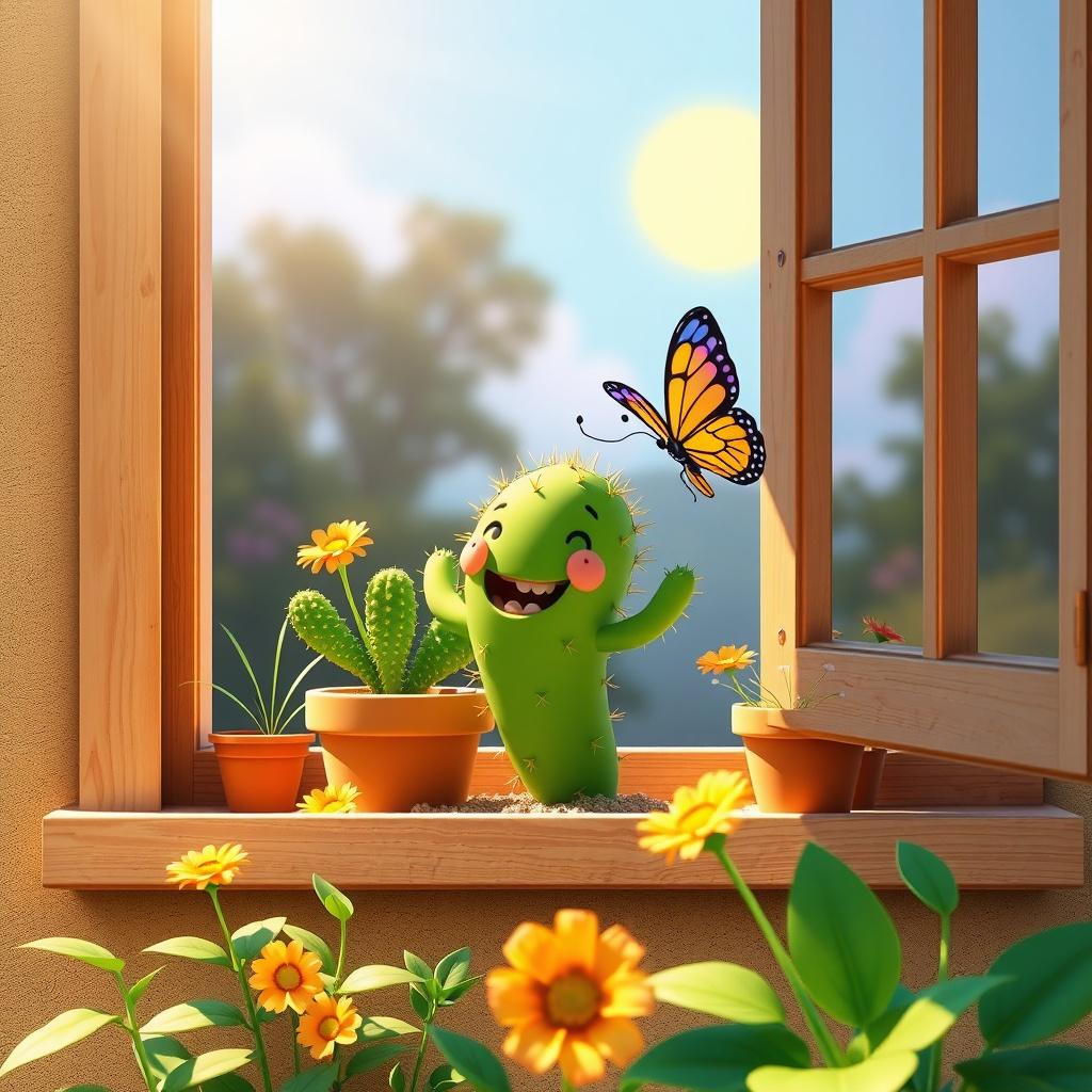 The Resilient Cactus and the Curious Butterfly