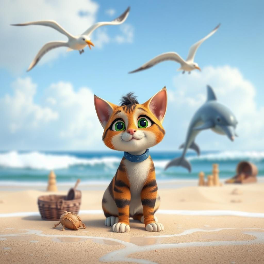 Whiskers' Beach Adventure