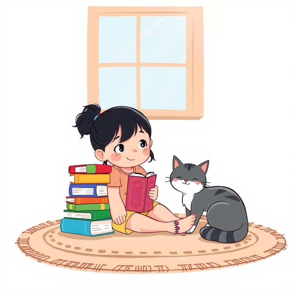 The Girl and Her Cat Sixto