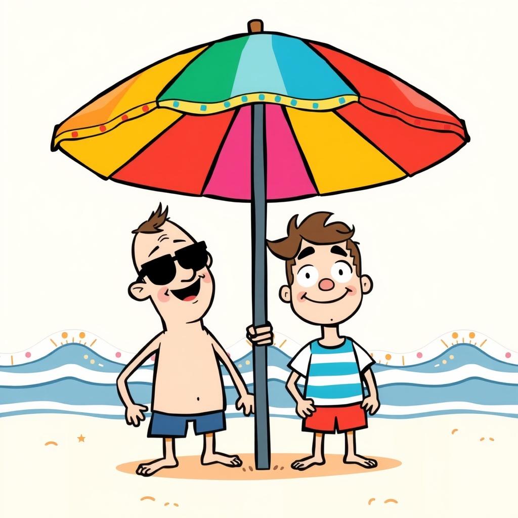 Mr. Tall and Mr. Short at the Beach