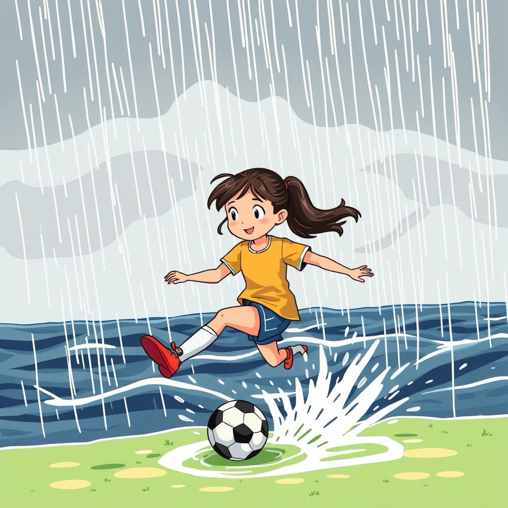 Cali and the Rainy Soccer Game