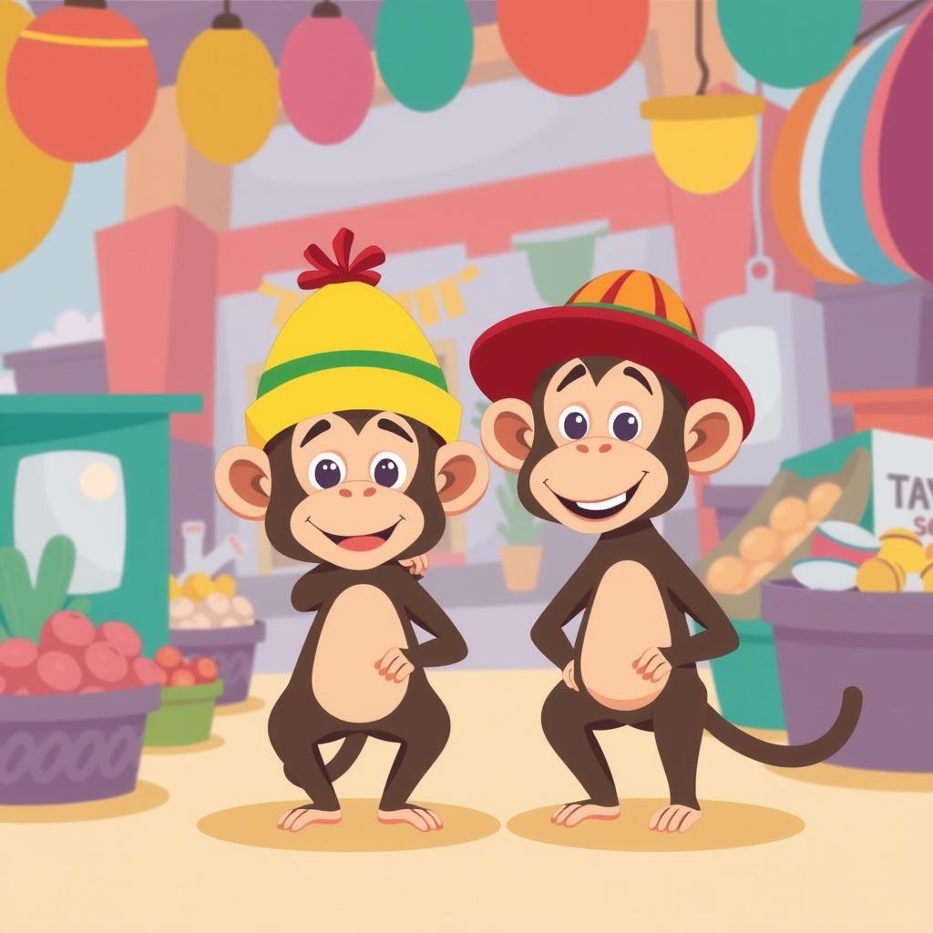 The Mischievous Monkeys and the Hat Seller