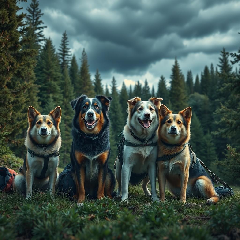 The Adventures of Four Camping Dogs