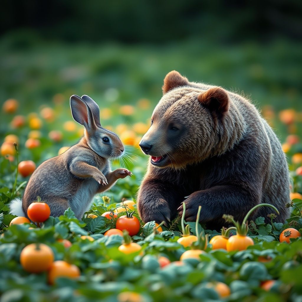 The Clever Rabbit and the Lazy Bear