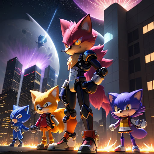 sonic and tails and knuckles and shadow and silver and amy