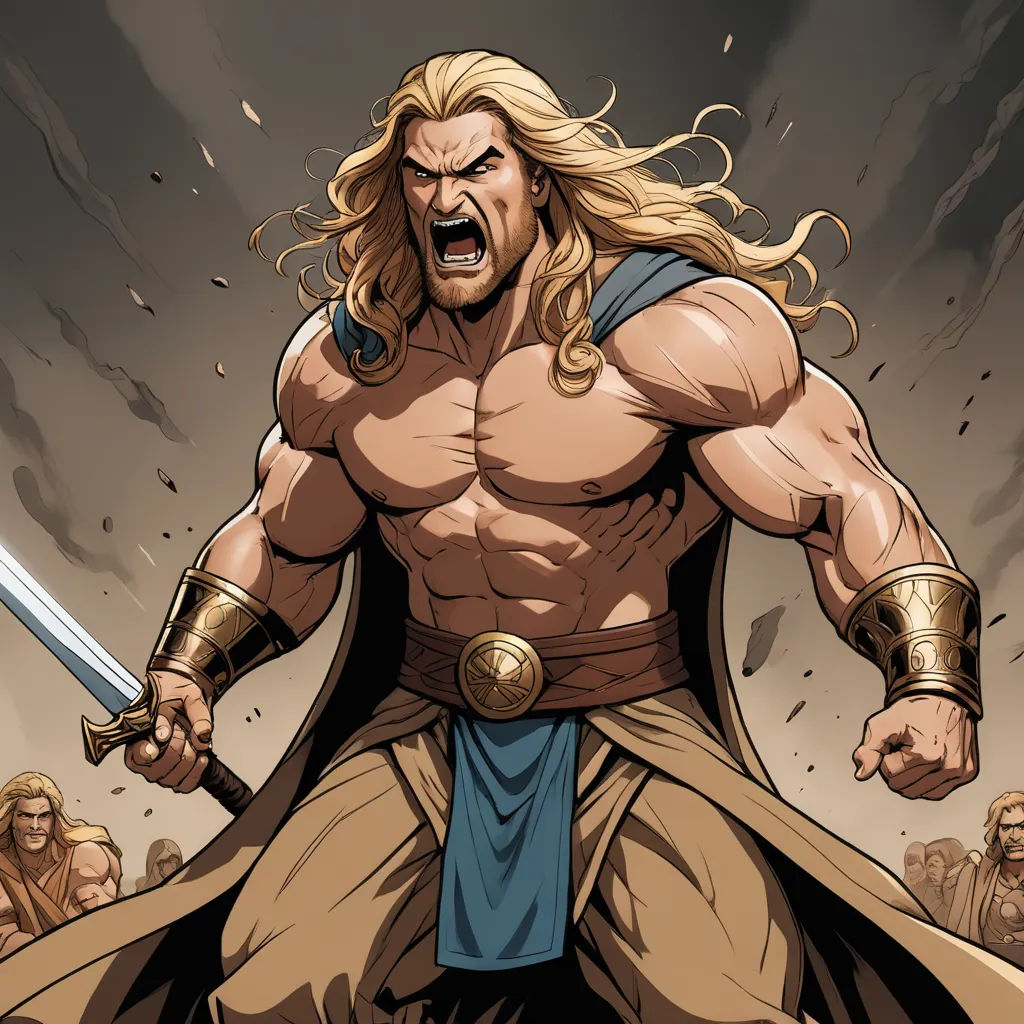 a man with a sword in his hand and a lot of other men behind him in the background,, fantasy art, a comic book panel, Altoon Sultan, elden ring