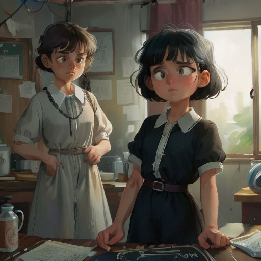 a couple of people standing in front of a table with a cake on it and a bottle of liquid
