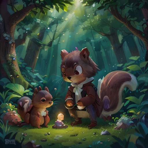 a squirrel and a squirrelling in the forest with a baby squirrel in the foreground and a baby squirrel in the background