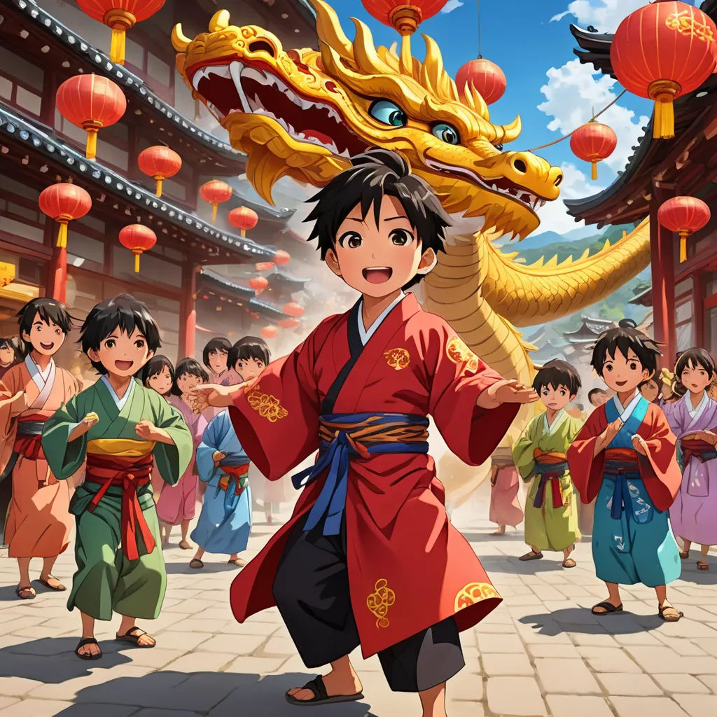a cartoon of a man in a red robe with a dragon on his shoulder and a group of people in the background, sots art, concept art, Baiōken Eishun, official art