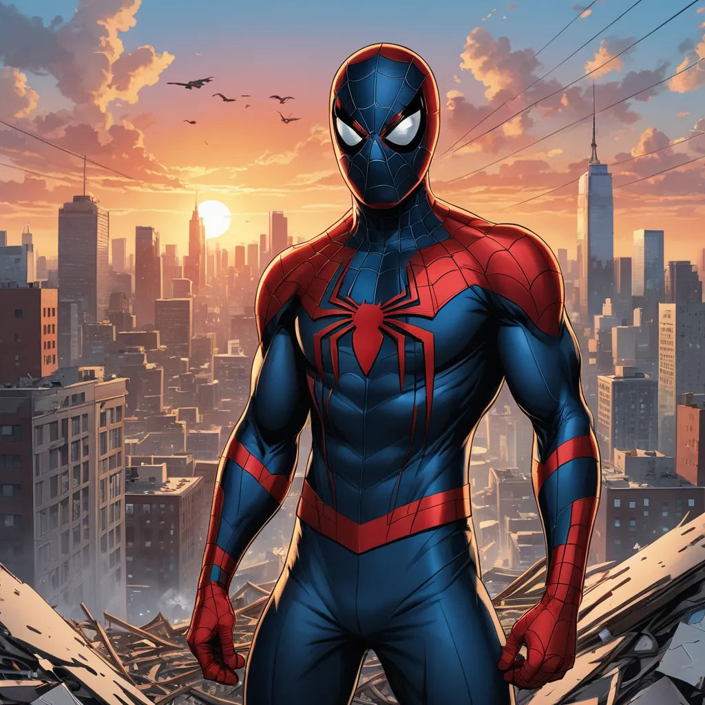 a man in a suit standing on a rooftop with a city in the background and a bird flying overhead, sots art, a comic book panel, Eddie Mendoza, rossdraws global illumination