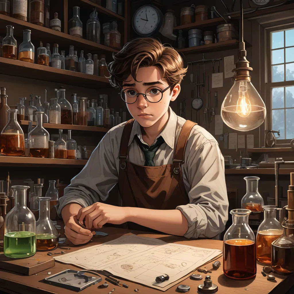 a man sitting at a table with a lot of bottles and a paper on it in front of him, sots art, a character portrait, Cedric Seaut (Keos Masons), rossdraws global illumination