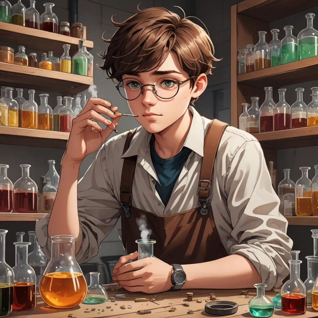 a man sitting at a table with a pipe in his hand and a lot of bottles behind him on shelves, remodernism, a character portrait, Cedric Seaut (Keos Masons), official art