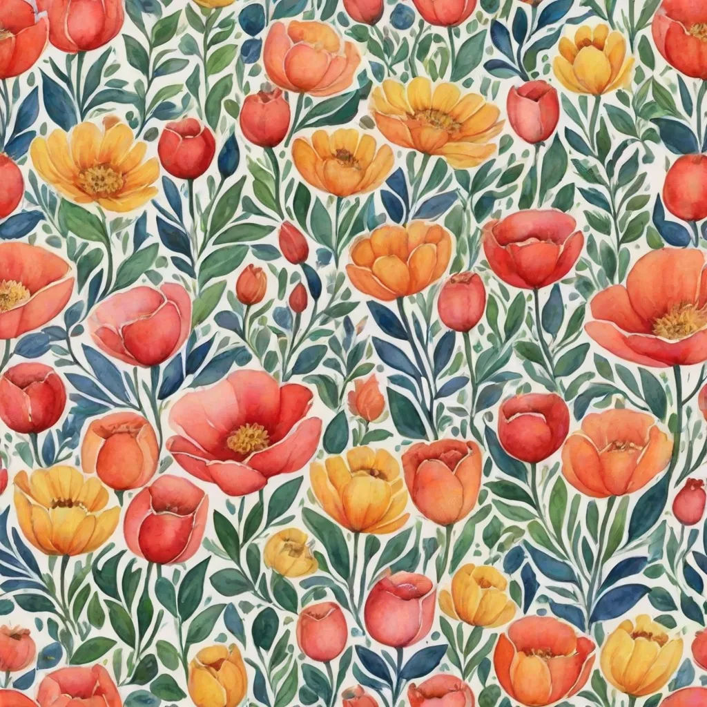 a painting of flowers and leaves on a white background with orange and yellow flowers and leaves on the bottom, arts and crafts movement, a watercolor painting, Annabel Kidston, in gouache detailed paintings