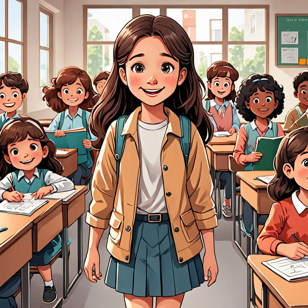 La Petite Fille et la Rentrée Scolaire | Story.com, image size:1024x1024