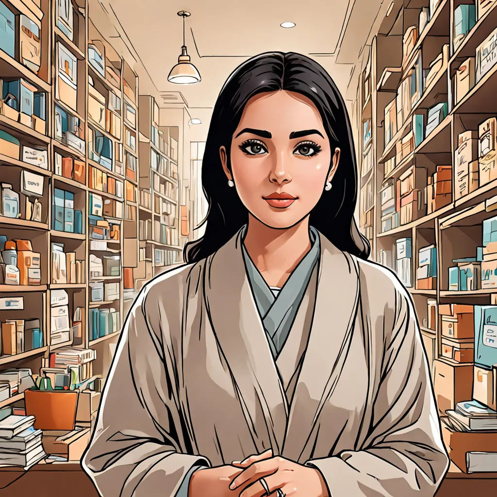 a woman in a library with a book shelf full of books and a lamp above her head and a book shelf behind her, lyco art, a comic book panel, An Gyeon, graphic novel