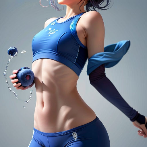 a woman in a sports bra top holding a ball and a string of stringing on her arm and a string of string