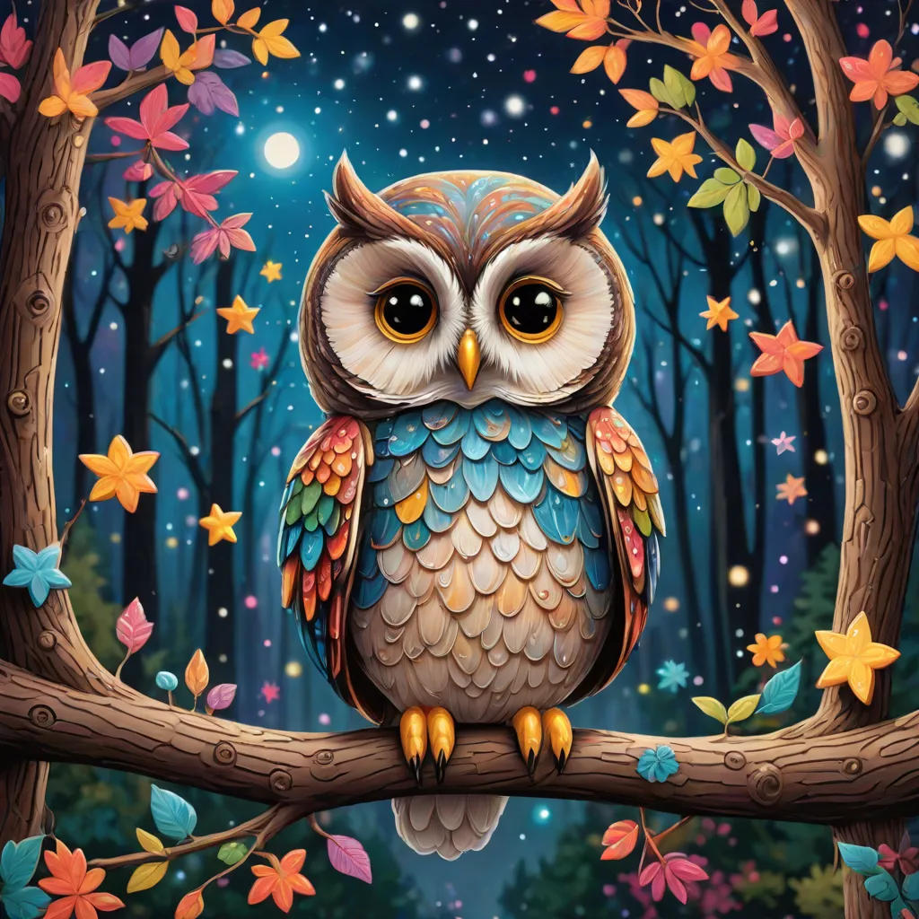 Cassie the Owl in the Whimsical Forest