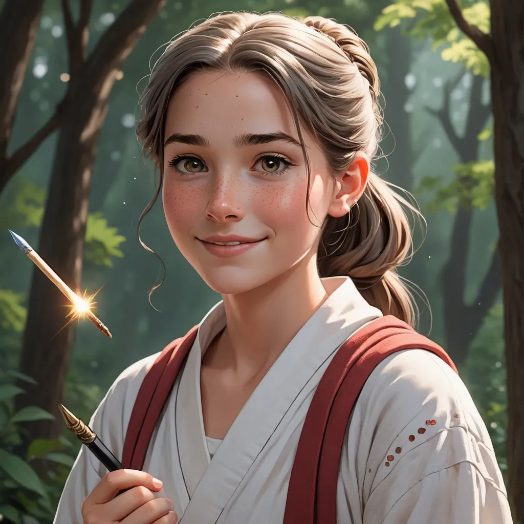 a woman holding a lit cigarette in a forest with trees in the background and a forest scene in the background, fantasy art, a character portrait, Clint Cearley, stanley artgerm lau