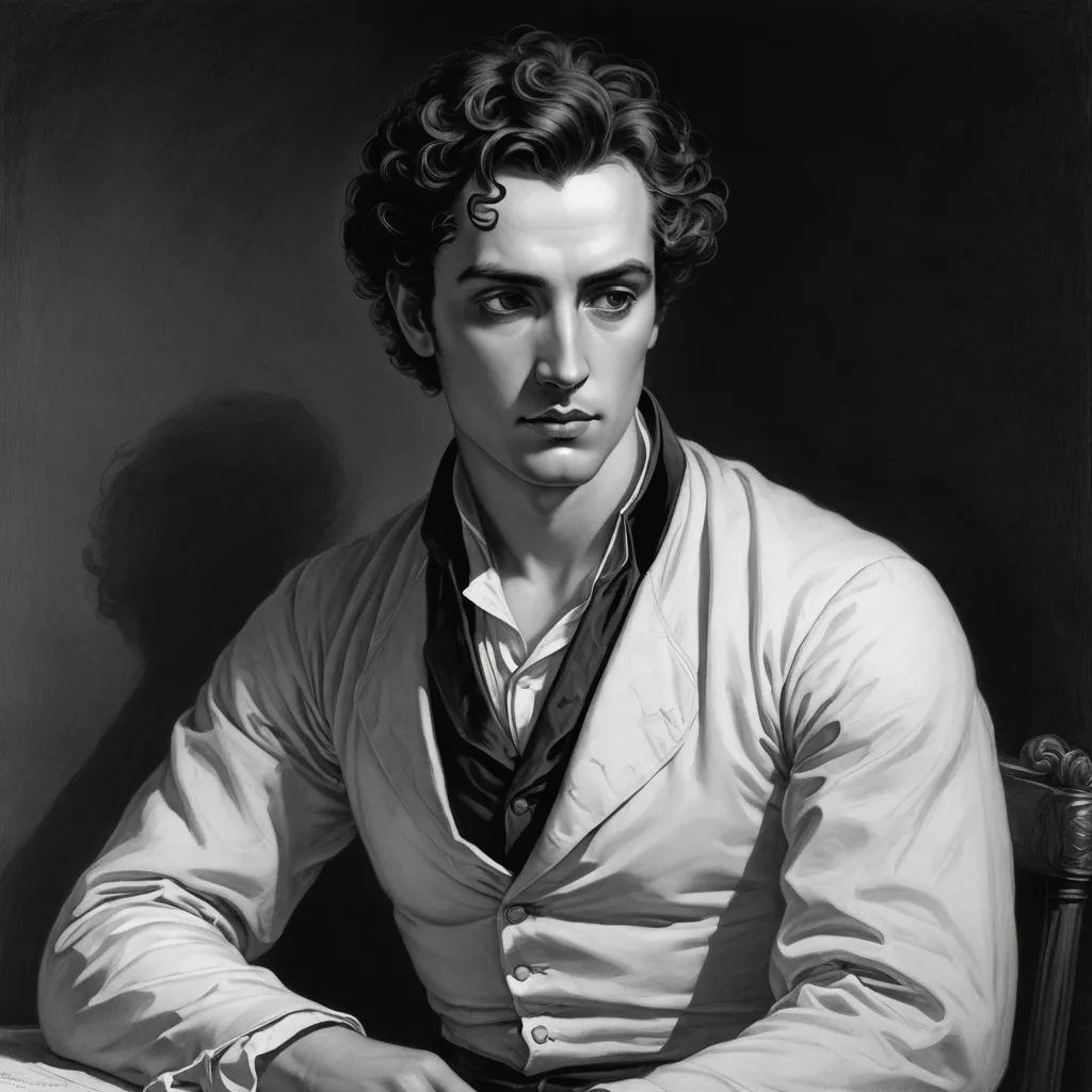 a man sitting in a chair with his hands on his knees and his hands on his knees, in a black and white photo, pre-raphaelitism, an ultrafine detailed painting, Charlie Bowater, pre - raphaelite