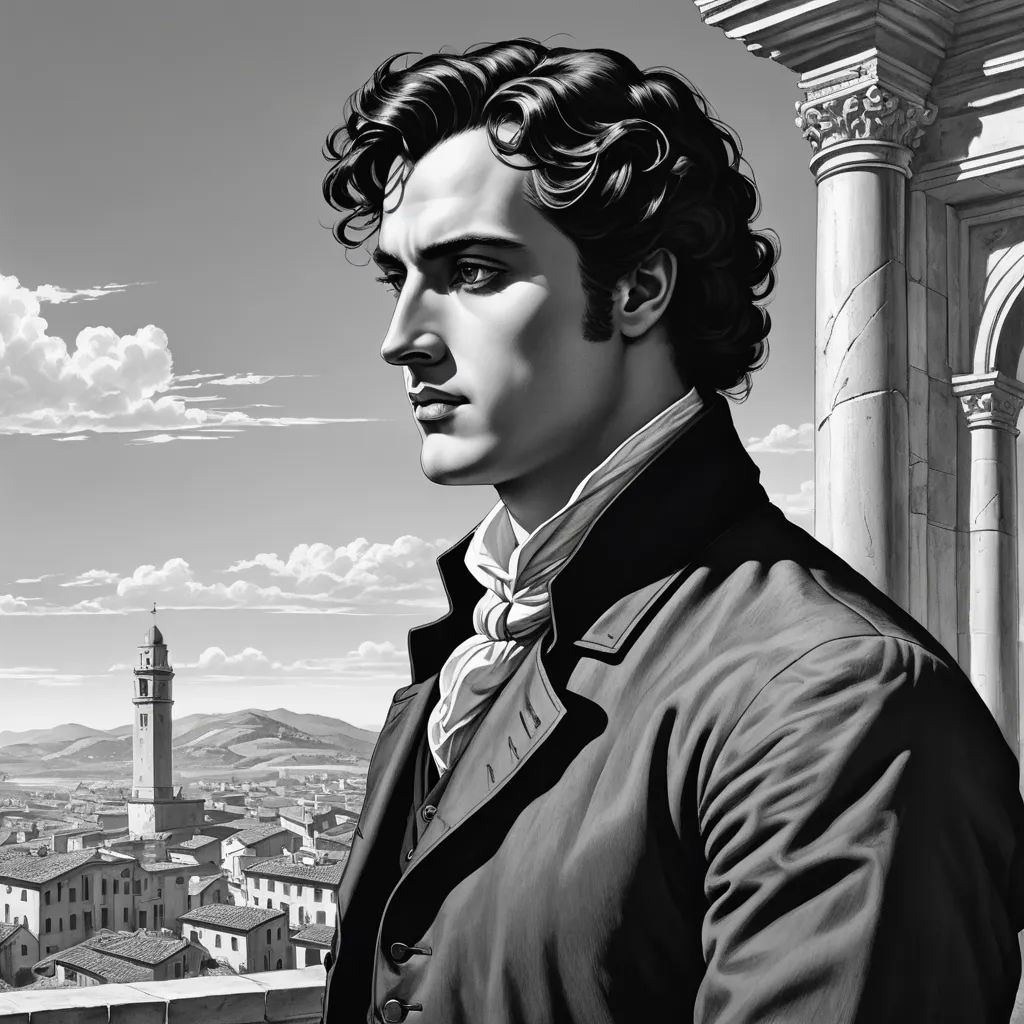 a black and white photo of a man in a suit and tie standing in front of a cityscape, neoclassicism, an ultrafine detailed painting, Evelyn De Morgan, pre - raphaelite