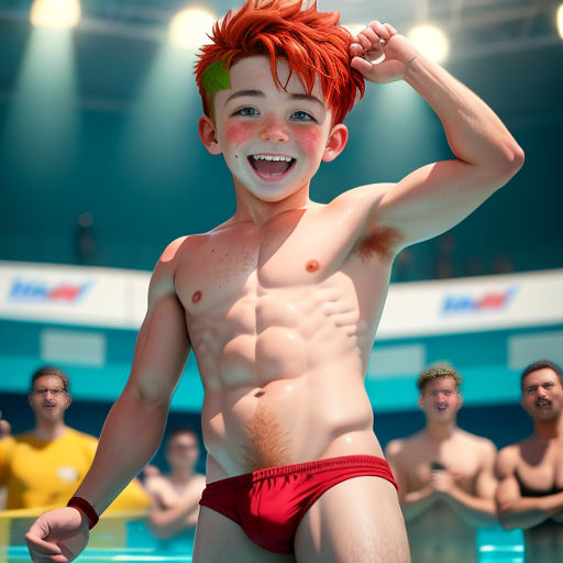 Speedos-Kid Covered in Ketchup