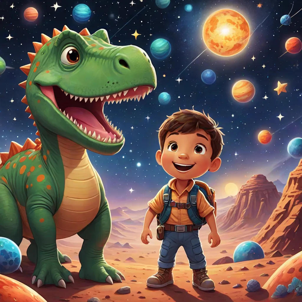 A Boy and His Dinosaur in Space