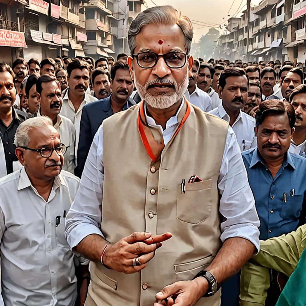 a man in a crowd of people wearing glasses and a vest with a red tie and a white shirt, samikshavad, a character portrait, Bholekar Srihari, jayison devadas