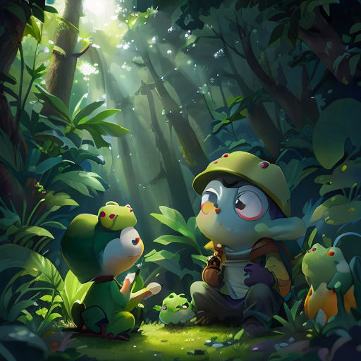 a couple of animals that are in the grass near some trees and plants and some plants are growing on the ground
