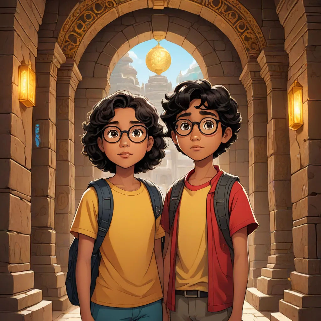 two young boys standing in a tunnel with a light above them and a lantern above them, in a cartoon style, poster art, Brothers Hildebrandt, serial art, rossdraws global illumination