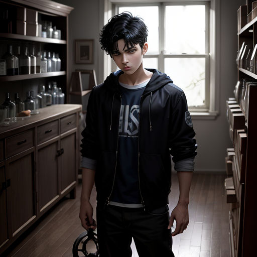 a young man standing in a kitchen with a bottle of wine in his hand and a clock in his hand