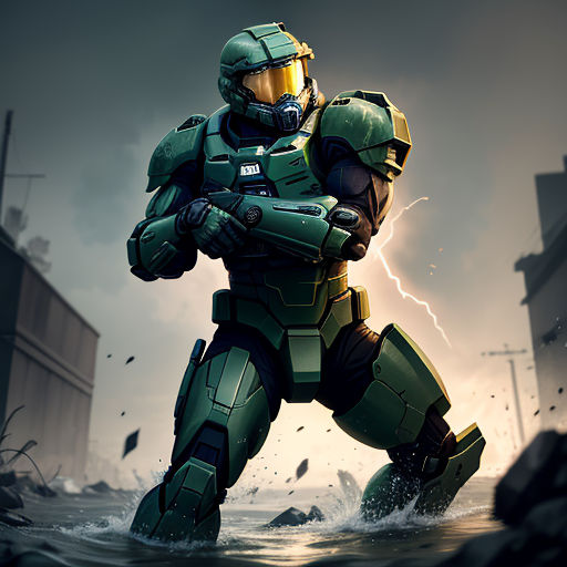 halo master chief flood