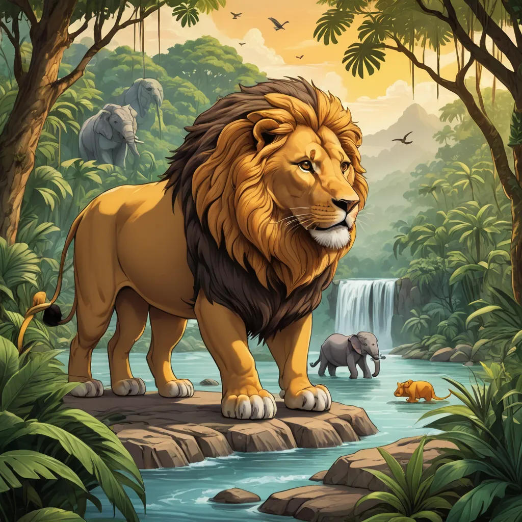 The Greedy Lion and the Rat Elephant